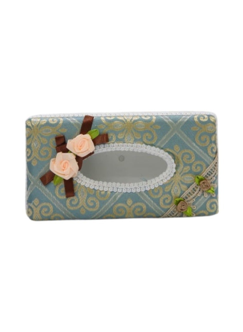 BABAZAM Tissue Box Holder Rectangle Durable Elegant & Stylish Tissue Box Holder for Living Room Office Home Table Décor 24x13x9cm Blue  - Image 2