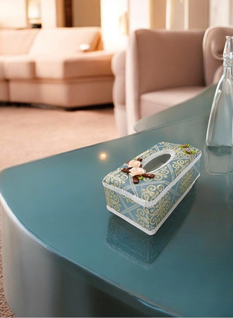 BABAZAM Tissue Box Holder Rectangle Durable Elegant & Stylish Tissue Box Holder for Living Room Office Home Table Décor 24x13x9cm Blue  - Image 4