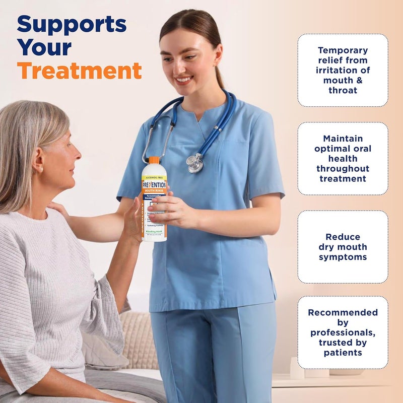 PHS Brands Prevention Oncology Alcohol Free Mouthwash Soothing Gentle Moisturizing Mouthsore and Dry Mouth Mouthwash Specially Formulated for Patients Undergoing Oncology Treatment 16 oz Bottle 1Pack - Image 4