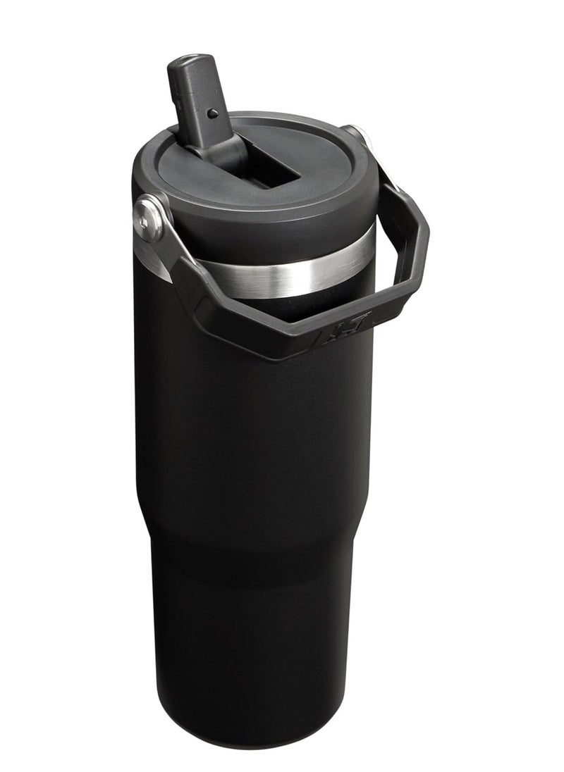 Stanley - STANLEY IceFlow Stainless Steel Tumbler with Straw - Vacuum Insulated Water Bottle for Home, Office or Car - Reusable Cup with Leak-Resistant Flip Straw, Keeps Drinks Cold for 12 Hours or Iced for 2 Days, 30 oz Black - Image 1
