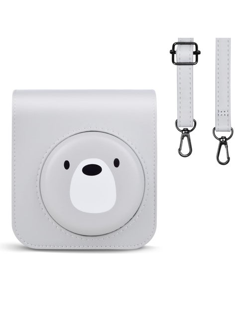 Case for Fuji Instax Mini 12/Polaroid Mini 12, PU Leather Protective Case for Fujifilm Instax Mini 12 Instant Camera, Removable Case with Adjustable Shoulder Strap