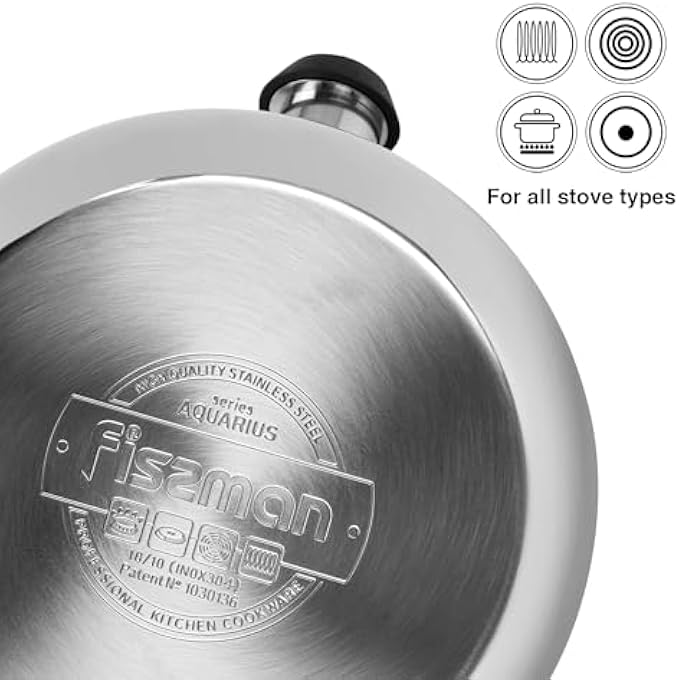 Fissman Whistling Tea Kettle 25L Stainless Steel 1810 Inox304 Kettle  MirrorPolished Finish  Bakelite Handle  Induction Bottom For All Cooktops  Indoor And Outdoor Cookware Dishwasher Safe - Image 3