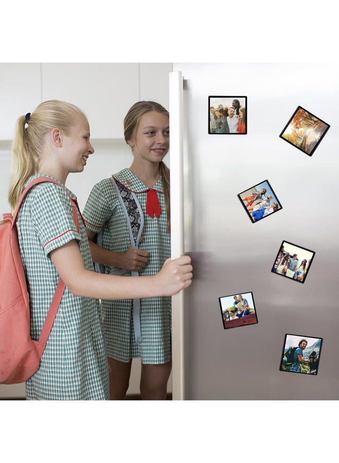 CHUNNIAO Black Magnetic Picture Frame 4X4 for Refrigerator,12 pack,Square Photo Magnets Sleeves - Image 5