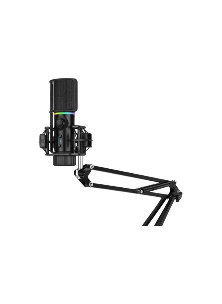 Streamplify INFINIARC-STREAMPLIFY RGB Microphone Arm Stand Kit, Cardioid USB Mic with Adjustable Mount, Quick Mute Function, Dual Mode for Gaming and Podcasting. 2 audio playback modes.  - Image 1