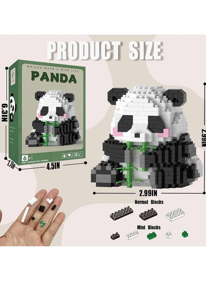 Flushrenic Mini Building Blocks - Bamboo Panda, Cute Panda Mini Building Block Set, Micro Mini Building Blocks, Party Gift - Children's Micro Building Block Panda Toy for Ages 6-10+, Adult Mini Building Block Set, Gift for Boys and Girls (504 Pieces) - Image 2