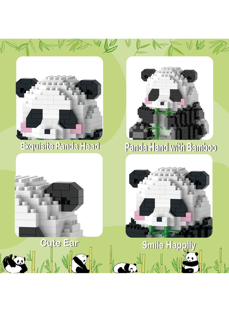 Flushrenic Mini Building Blocks - Bamboo Panda, Cute Panda Mini Building Block Set, Micro Mini Building Blocks, Party Gift - Children's Micro Building Block Panda Toy for Ages 6-10+, Adult Mini Building Block Set, Gift for Boys and Girls (504 Pieces) - Image 4