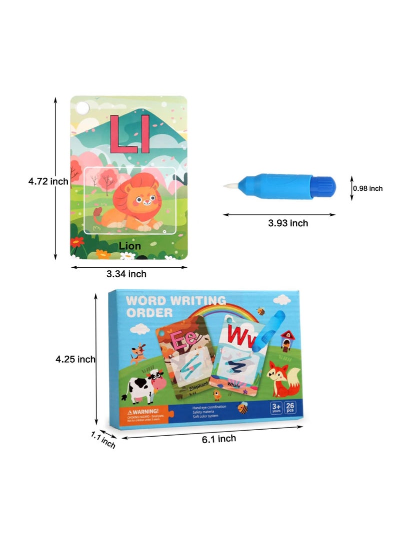 SYOSI Alphabet Water Coloring Cards | Educational Toys for Toddlers | ABC Letter Learning Set | Reusable Water Coloring Toy | Perfect Gift for 3-5 Year Old Kids - Image 2