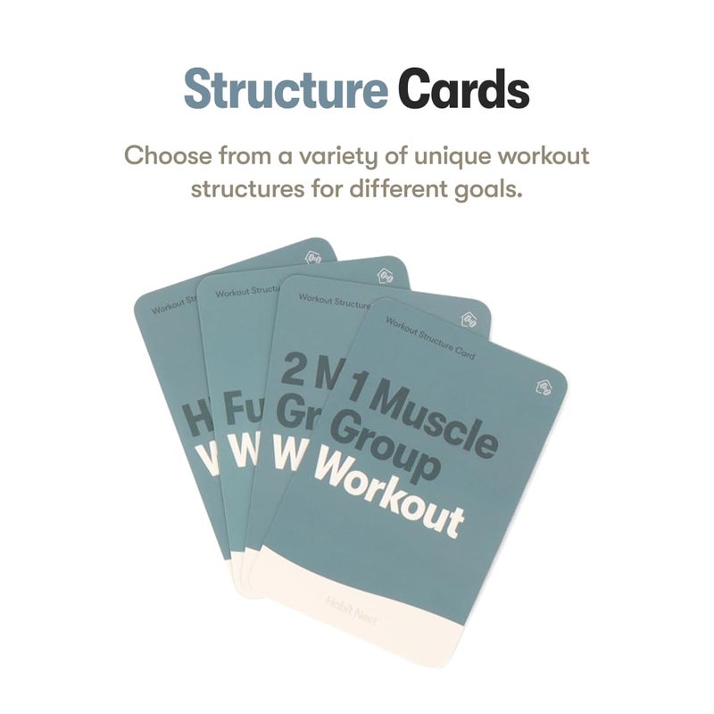 Habit Nest Dumbbell Elevate Exercise Cards: Home Workout Series Card Deck - Comprehensive At-Home Fitness System with 65 Exercises, 8 Bonus Challenges, and 4 Unique Workout Formats. - Image 4