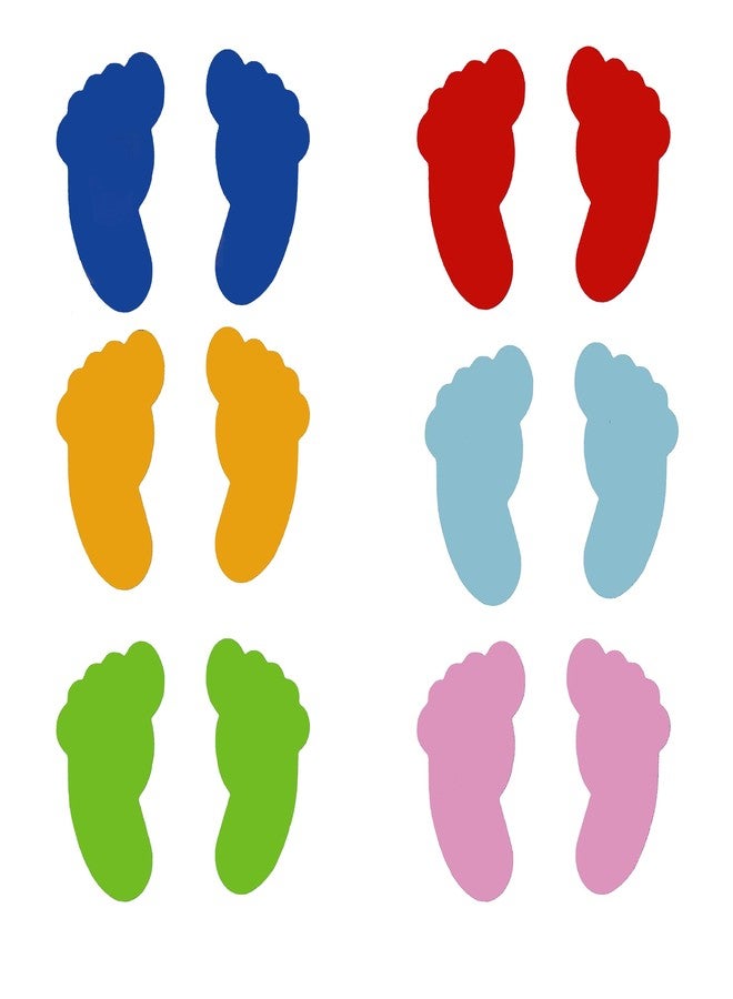 Weigav 6 Color 42 Pairs 84 Prints Kid Shoe Stickers, Footprint Stickers Decals Wall, Floor, Staircase/Stickers Use in Classrooms, Dance Studios, Party Decorations (Children) - Image 1