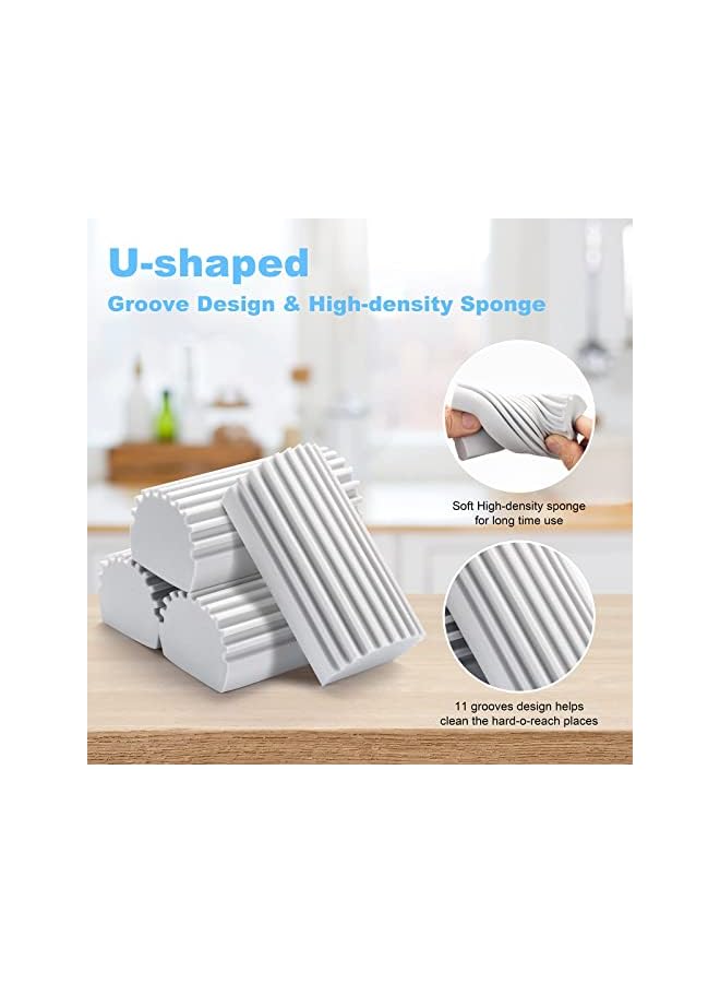 promass Sponges Cleaning Brush, 4 Pcs Reusable Dusters for Cleaning Household Use, Baseboard Cleaner Tool, for Scrub Fan, Ceiling, Kitchen Dish, Blinds, Glass Window, Track Grooves, and Faucets - Image 2