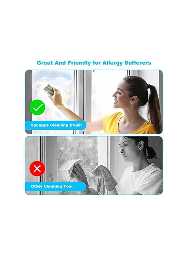 promass Sponges Cleaning Brush, 4 Pcs Reusable Dusters for Cleaning Household Use, Baseboard Cleaner Tool, for Scrub Fan, Ceiling, Kitchen Dish, Blinds, Glass Window, Track Grooves, and Faucets - Image 4