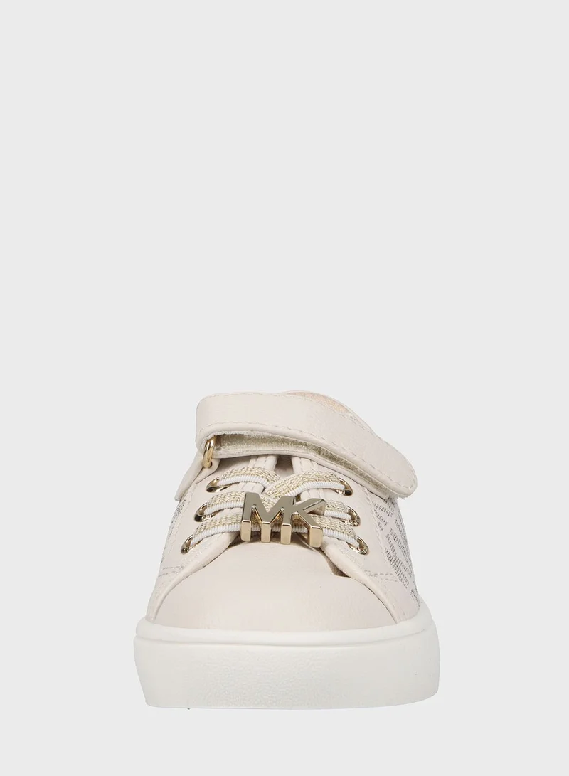 Michael Kors Kids Jem Monogram Ps Low Top Lace Up Sneakers