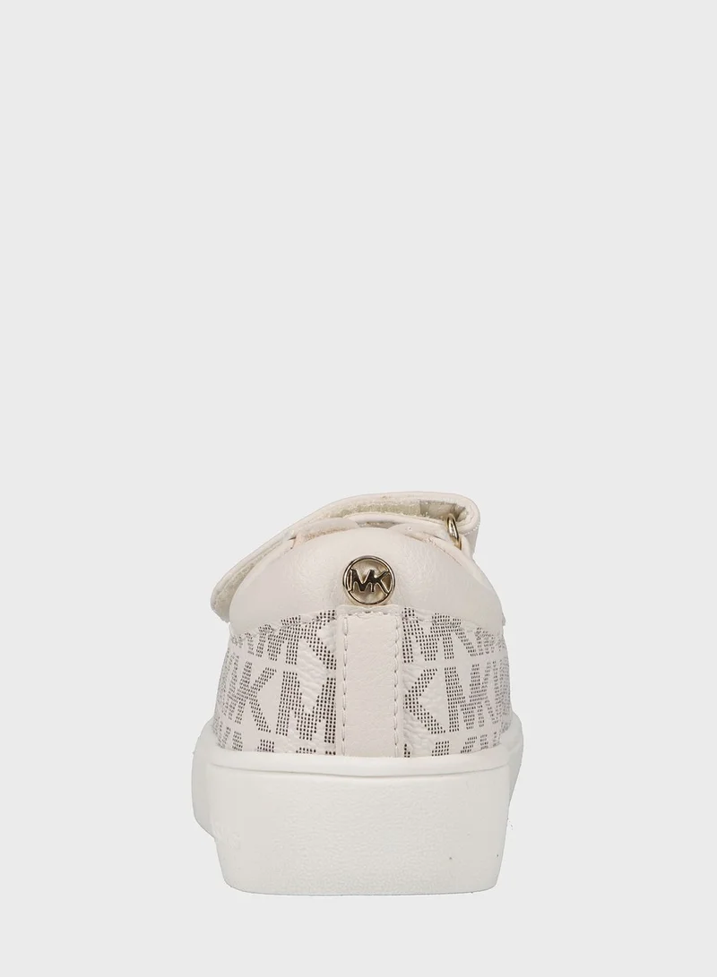 Michael Kors Kids Jem Monogram Ps Low Top Lace Up Sneakers