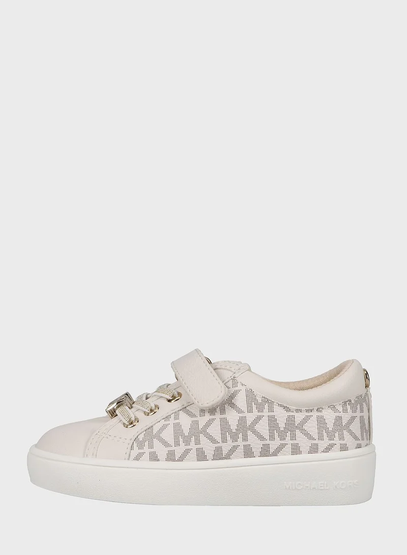 Michael Kors Kids Jem Monogram Ps Low Top Lace Up Sneakers