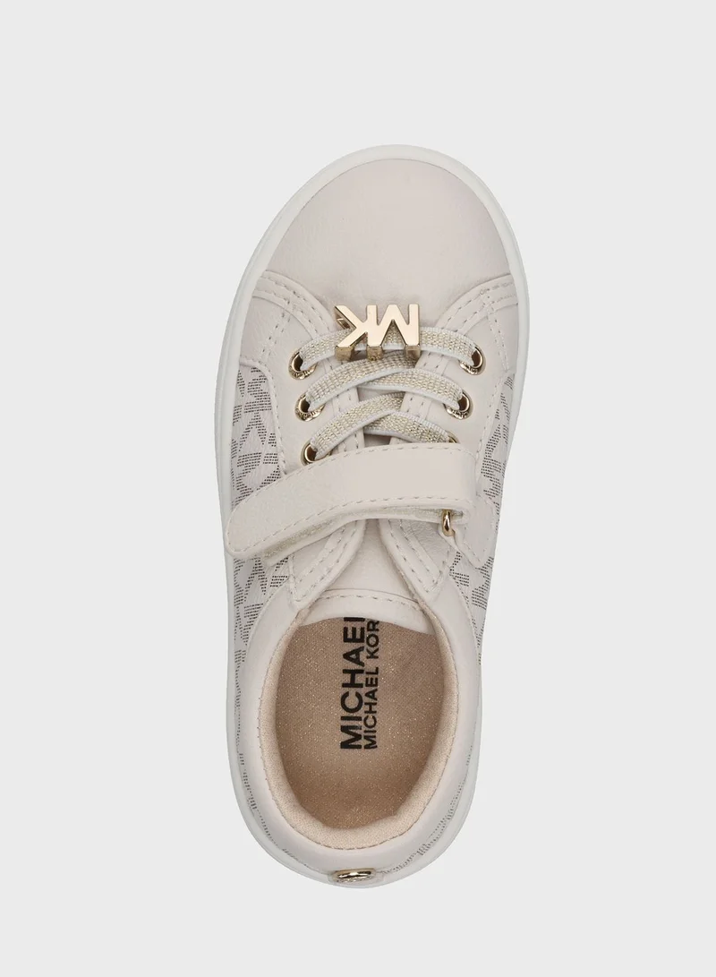 Michael Kors Kids Jem Monogram Ps Low Top Lace Up Sneakers
