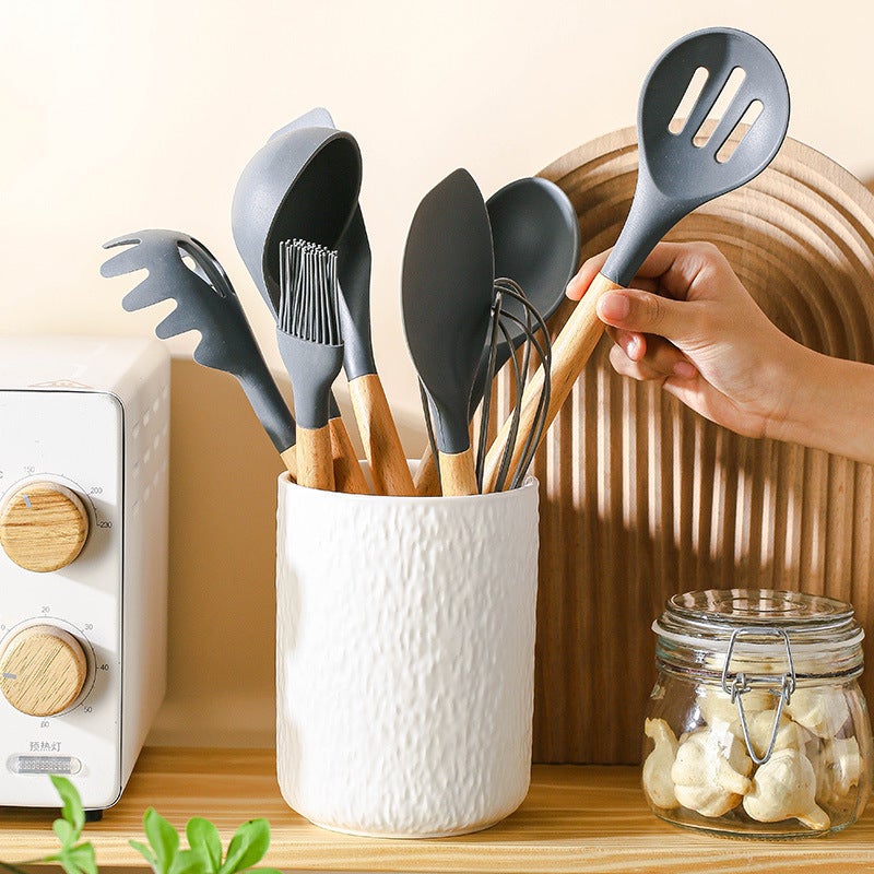 Ceramic Rock Pattern Storage Holder Household Kitchenware Cooking Utensils Storage Barrel Kitchen Shovel Spoon Storage Chopsticks Holder Chopsticks Cage - Image 3
