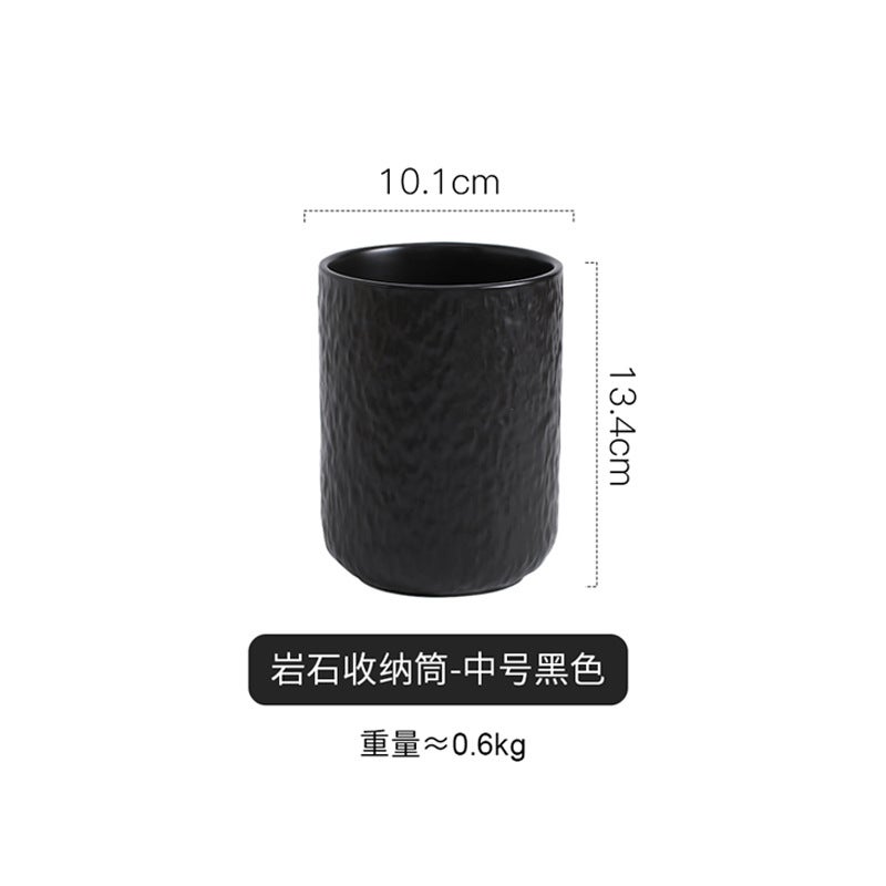 Ceramic Rock Pattern Storage Holder Household Kitchenware Cooking Utensils Storage Barrel Kitchen Shovel Spoon Storage Chopsticks Holder Chopsticks Cage - Image 1