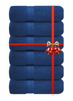 Infinitee Xclusives Premium Navy Blue Hand Towels - Pack of 6, 16 x 28 Inches (41 x 71cm) Bathroom Hand Towel Set, Hotel & Spa Quality Hand Towels for Bathroom, Highly Absorbent and Super Soft Bathroom Towels by Infinitee Xclusives  - Image 1
