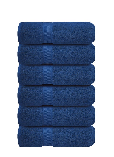 Premium Navy Blue Hand Towels - Pack of 6, 16 x 28 Inches (41 x 71cm) Bathroom Hand Towel Set, Hotel & Spa Quality Hand Towels for Bathroom, Highly Absorbent and Super Soft Bathroom Towels by Infinitee Xclusives
