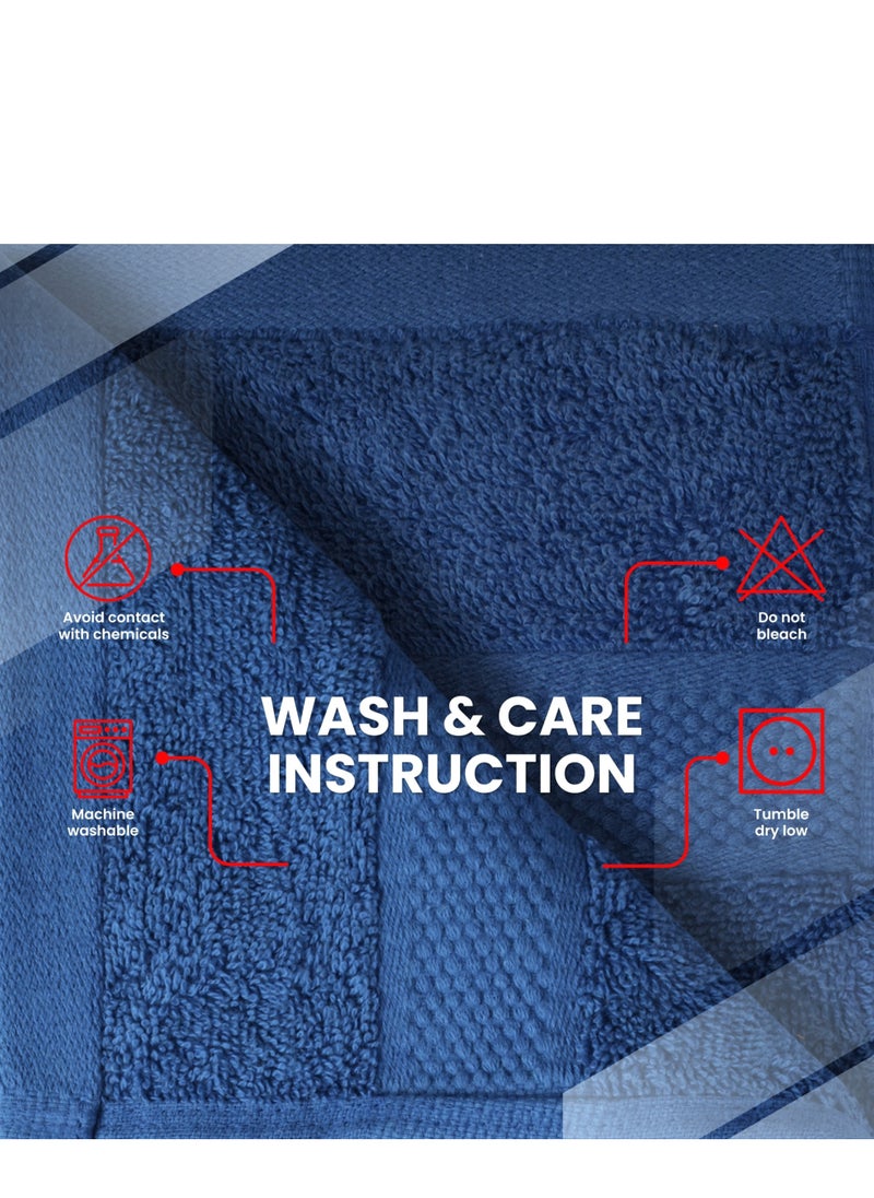 Infinitee Xclusives Premium Navy Blue Hand Towels - Pack of 6, 16 x 28 Inches (41 x 71cm) Bathroom Hand Towel Set, Hotel & Spa Quality Hand Towels for Bathroom, Highly Absorbent and Super Soft Bathroom Towels by Infinitee Xclusives  - Image 3