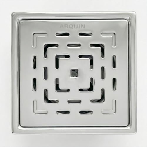 ARQUIN Floor Drainer 6"x6" Bathroom Floor Drainer | 304 Grade Stainless Steel Bathroom Water Jali | Shower Drain | Bathroom Jali | Bathroom Drainer with Cockroach Trap (1mm Thickness) - Image 2