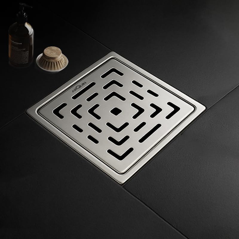 ARQUIN Floor Drainer 6"x6" Bathroom Floor Drainer | 304 Grade Stainless Steel Bathroom Water Jali | Shower Drain | Bathroom Jali | Bathroom Drainer with Cockroach Trap (1mm Thickness) - Image 1
