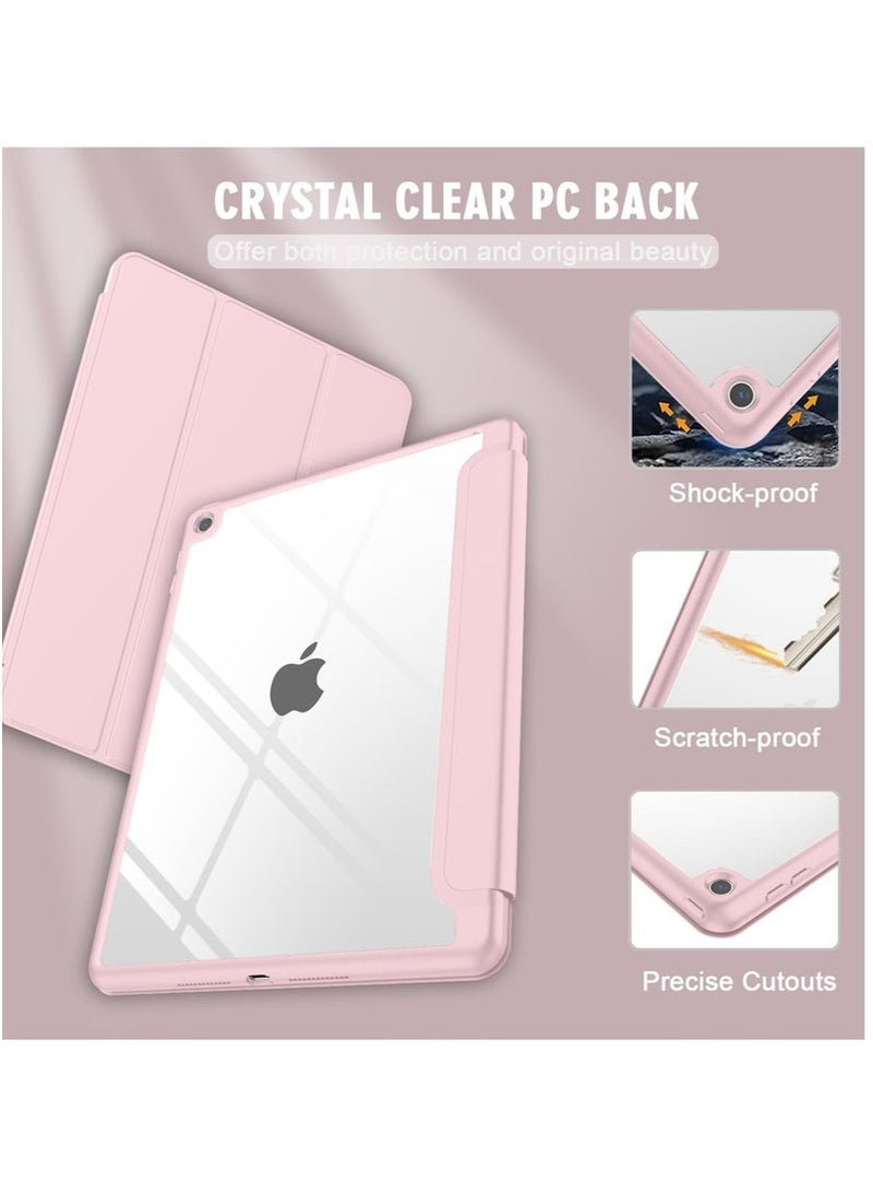 DUSALA iPad 10.2-Inch Case for 9th, 8th & 7th Generation – Rose Gold Pink Slim Stand Cover with Apple Pencil Holder, Auto Wake/Sleep, and Clear Transparent Shockproof Back – Stylish Protective Case for iPad 2021/2020/2019 – Lightweight & Elegant Design - Image 2