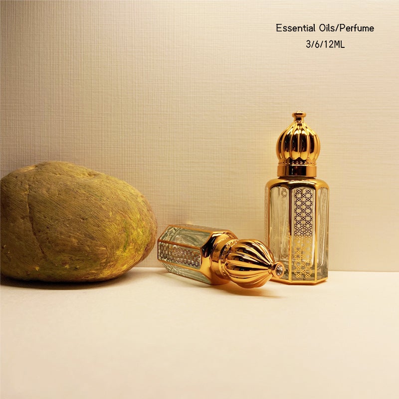 Dubai Perfume Essential Oil Bottle Artificial Crystal Crafts Metal Transparent Perfume Bottle Bronzing Glass - Image 3