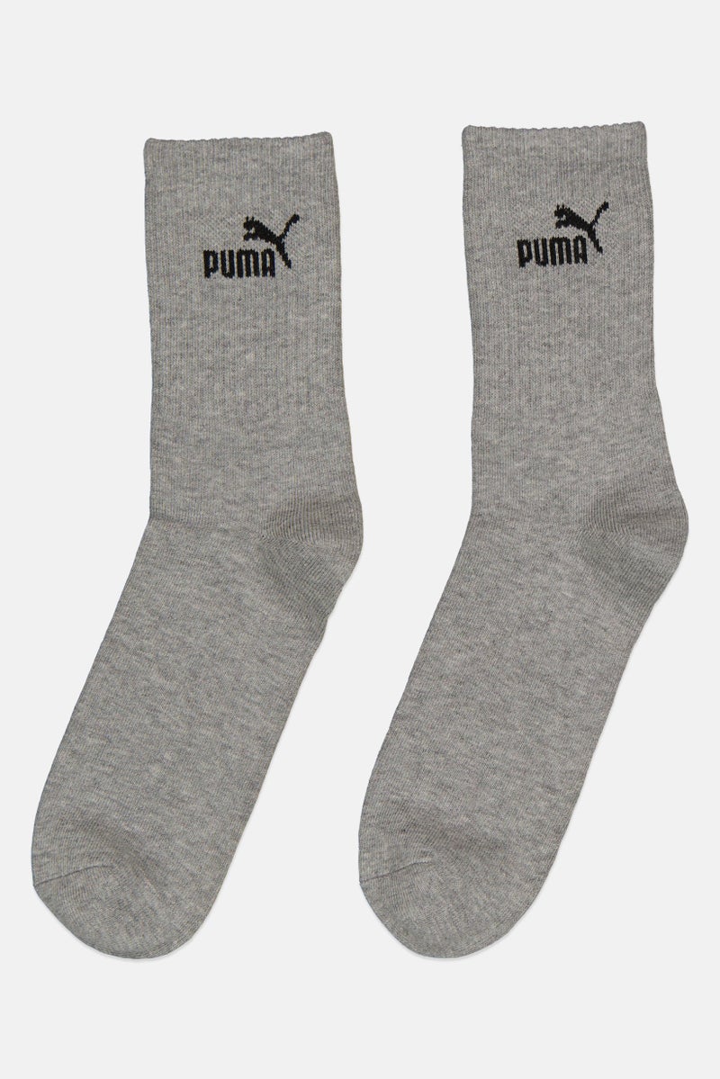 PUMA Men 1 Pair Brand Logo Outdoor Socks, Grey  - Image 3
