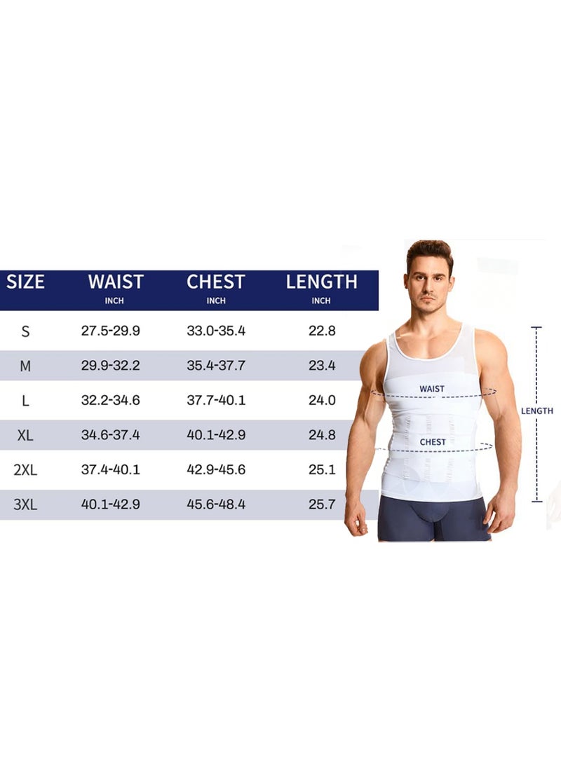 YALONG Men's Body Shaper Vest - Tummy Control Slimming Undershirt Men's Body Shaper with Enhanced Compression & Breathable Comfort | Dual Advanced Design, Shaper Corset Body Shaping Sauna Vest For Men, Gym Vest (XL) - Image 2