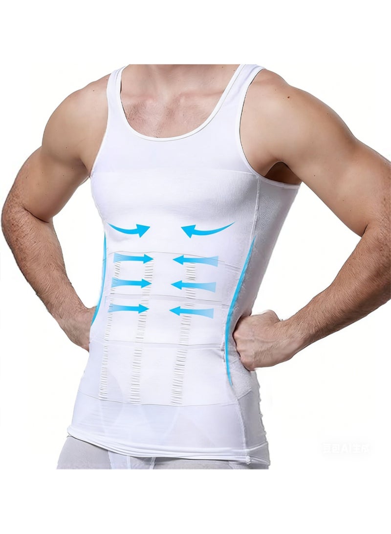 YALONG Men's Body Shaper Vest - Tummy Control Slimming Undershirt Men's Body Shaper with Enhanced Compression & Breathable Comfort | Dual Advanced Design, Shaper Corset Body Shaping Sauna Vest For Men, Gym Vest (XL) - Image 1