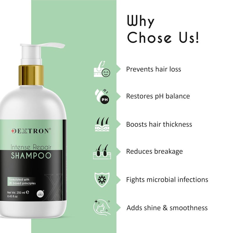 Dextron Intense Repair Shampoo 250 ml UK Based Formula - Image 5