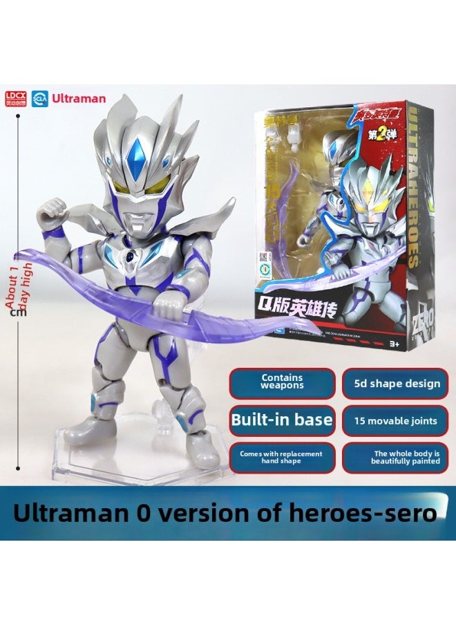 Generic - Smart Genuine Ultraman Toy Doll Q Version Hero Pass Hand-made Blind Box Joint Movable Children Dijiasero-Color:[Infinite Siro] 15-joint Movable Base Weapon Hand Shape-Height:12cm - Image 1