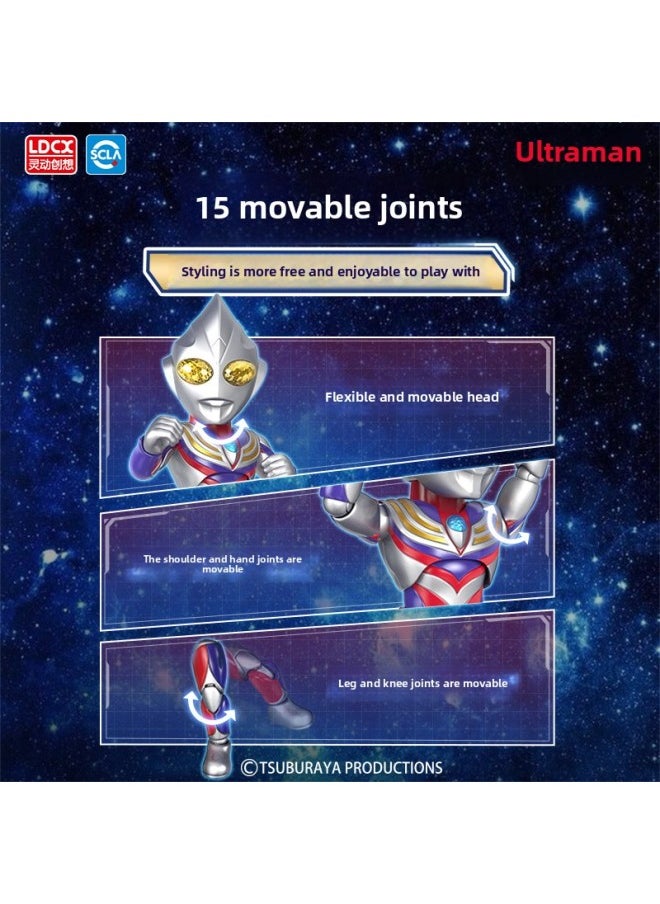 Generic - Smart Genuine Ultraman Toy Doll Q Version Hero Pass Hand-made Blind Box Joint Movable Children Dijiasero-Color:[Infinite Siro] 15-joint Movable Base Weapon Hand Shape-Height:12cm - Image 1