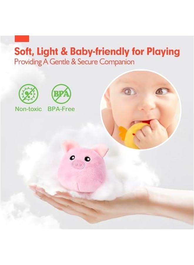 Baby Toys 6-12 Months - Surprise Barn with Stuffed Farm Animals, Rattle, Crinkle Paper, Mirror - Montessori Toys for Babies, Sensory Balls for Toddlers 1-3 - Baby  Basket Stuffers Gifts  - Image 5