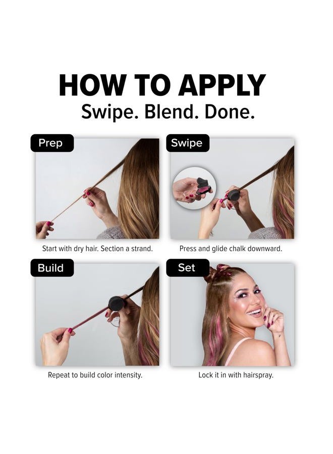 SPLAT Hair Chalk (Pink Hearts) - One Day Hair Color - Washes out with Shampoo - Image 4