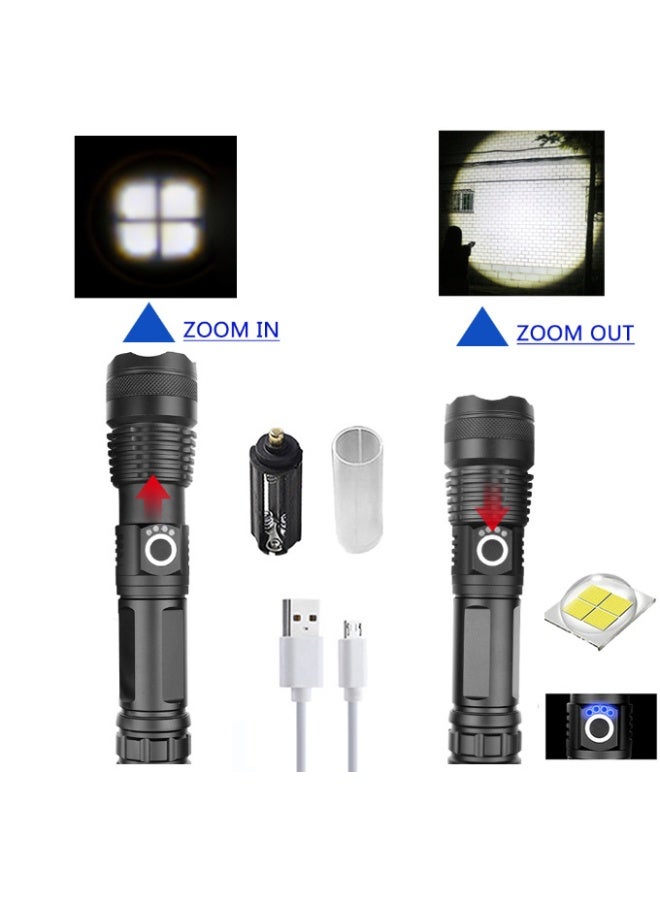 NIBEMINENT Aluminum Alloy P50 Rechargeable Bright LED Flashlight - Essential for Night Fishing with Zoom Function