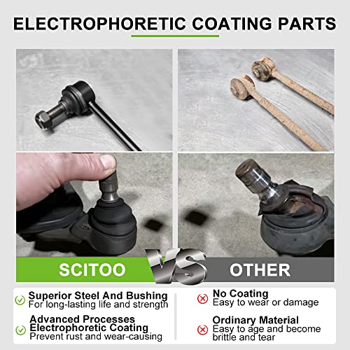 SCITOO مجموعة تعليق أمامية SCITOO 6 قطع مع نهاية قضيب التوجيه الداخلية والخارجية مع غلاف التوجيه تناسب 2004-2006 لتويوتا كامري 2004-2008 لتويوتا سولارا 2004-2006 لليكسس ES330 - Image 4