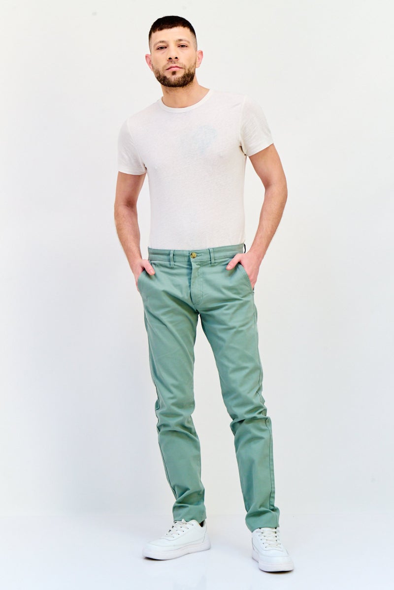 Celio سروال تشينو ضيق للرجال، أخضر حكيم - Image 4