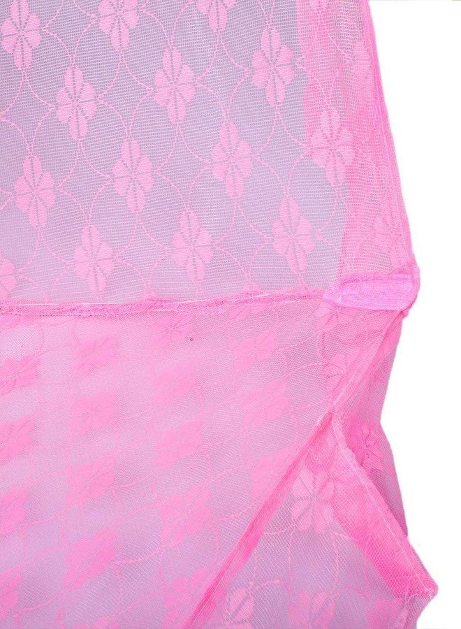 ZIMBLE Baby Mosquito Net Foldable, Mosquito Net Floral Design (Pink, Large) - Image 4