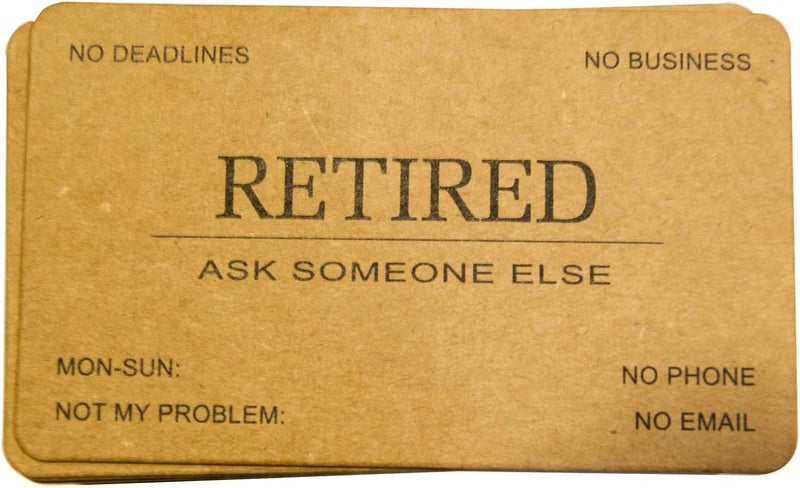 RXBC2011 Retired Business Cards Kraft paper Funny Retirement Gift (Pack of 50/No Case) For Retired Men Women Coworkers Employees Boss Friend Colleague - Image 2