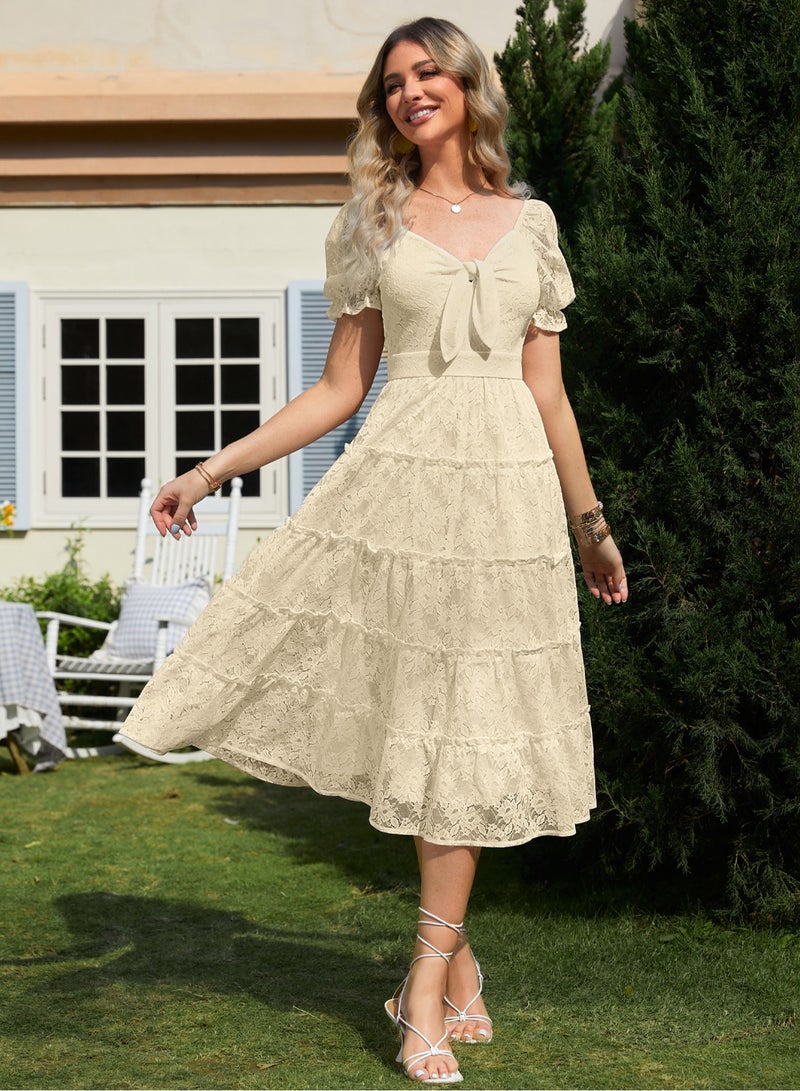 SIMPLEE Women's Summer Elegant DressLight & Comfortable Lightweight Cotton Blend Perfect for Outings  - Image 3