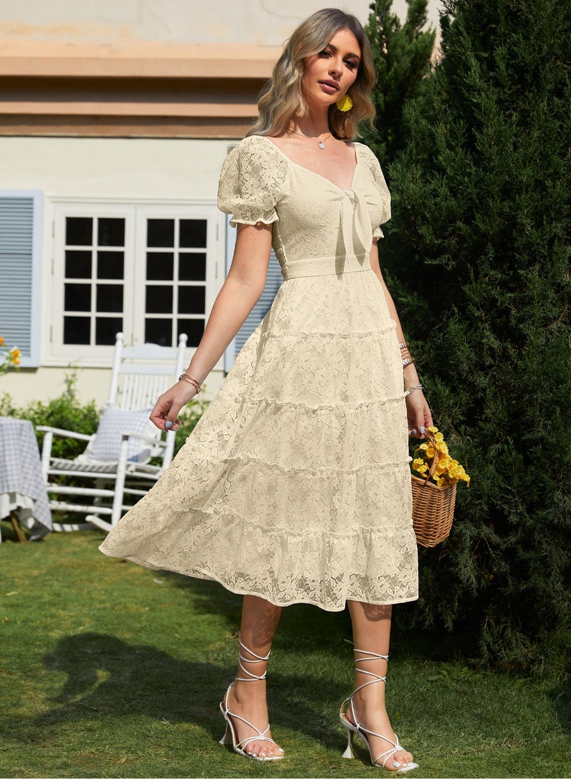 SIMPLEE Women's Summer Elegant DressLight & Comfortable Lightweight Cotton Blend Perfect for Outings  - Image 2