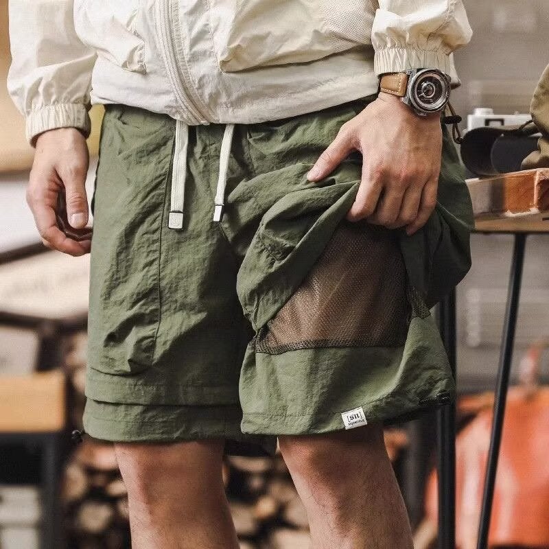 Outdoor Functional Waterproof Quick-Drying Work Shorts Men'S Summer Cool Trendy Fake Two-Piece Mountain Casual Pants - Image 1