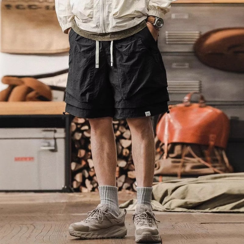Outdoor Functional Waterproof Quick-Drying Work Shorts Men'S Summer Cool Trendy Fake Two-Piece Mountain Casual Pants - Image 4