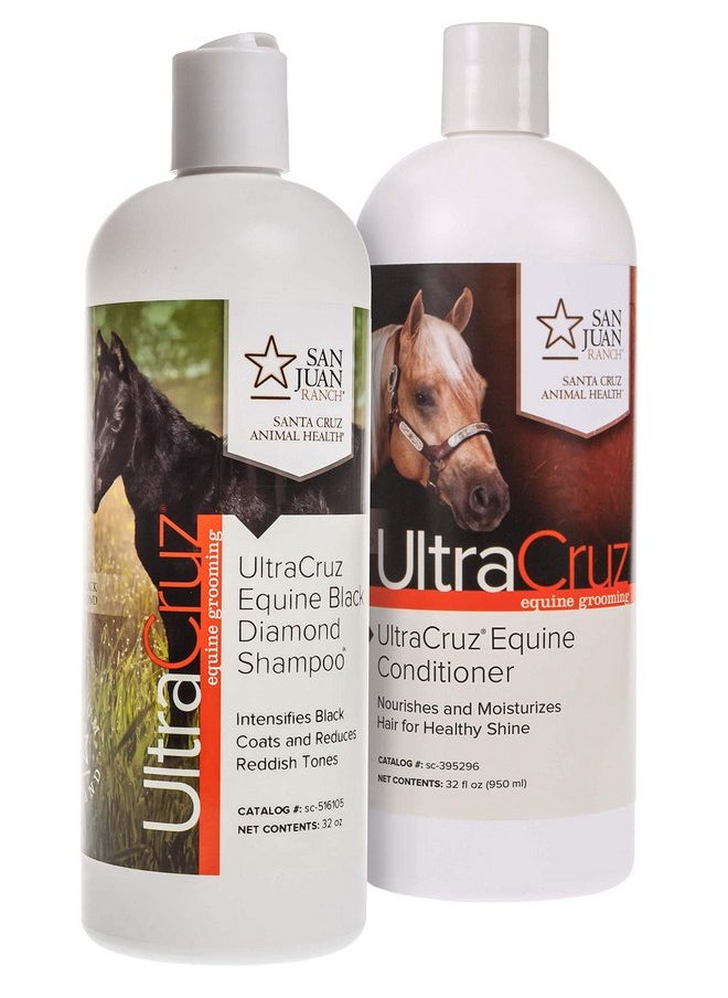UltraCruz UltraCruz Equine Black Diamond Horse Shampoo and Conditioner Bundle, 32 oz Each  - Image 1