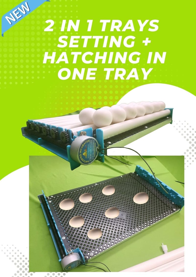 HatchPro ABS Plastic 80 Electric Eggs Turning Tray Automatic For Egg Incubator With Motor, For All Types Of Eggs With Hatching Grill (Multipurpose) - Image 4