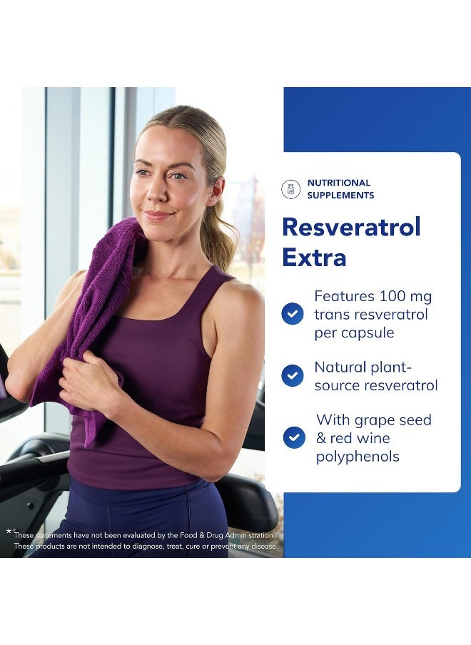Pure Encapsulations - Resveratrol Extra 100mg - Resveratrol with Grape Seed Extract and Red Wine Polyphenols - 60 Capsules