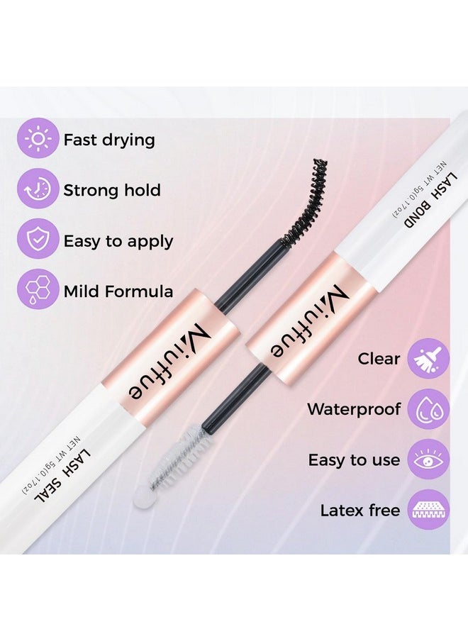 Miuffue - 3 Pcs Lash Kit Lash Bond And Seal With Lash Tweezers Cluster Remover Kit, Diy Eyelash Glue And Lash Applicator Tool Cluster Eyelash Glue Remover Fast Removal With No Residue - Image 1