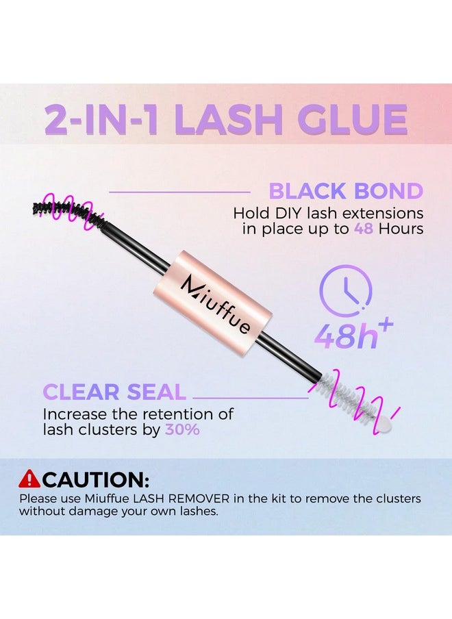 Miuffue - 3 Pcs Lash Kit Lash Bond And Seal With Lash Tweezers Cluster Remover Kit, Diy Eyelash Glue And Lash Applicator Tool Cluster Eyelash Glue Remover Fast Removal With No Residue - Image 1